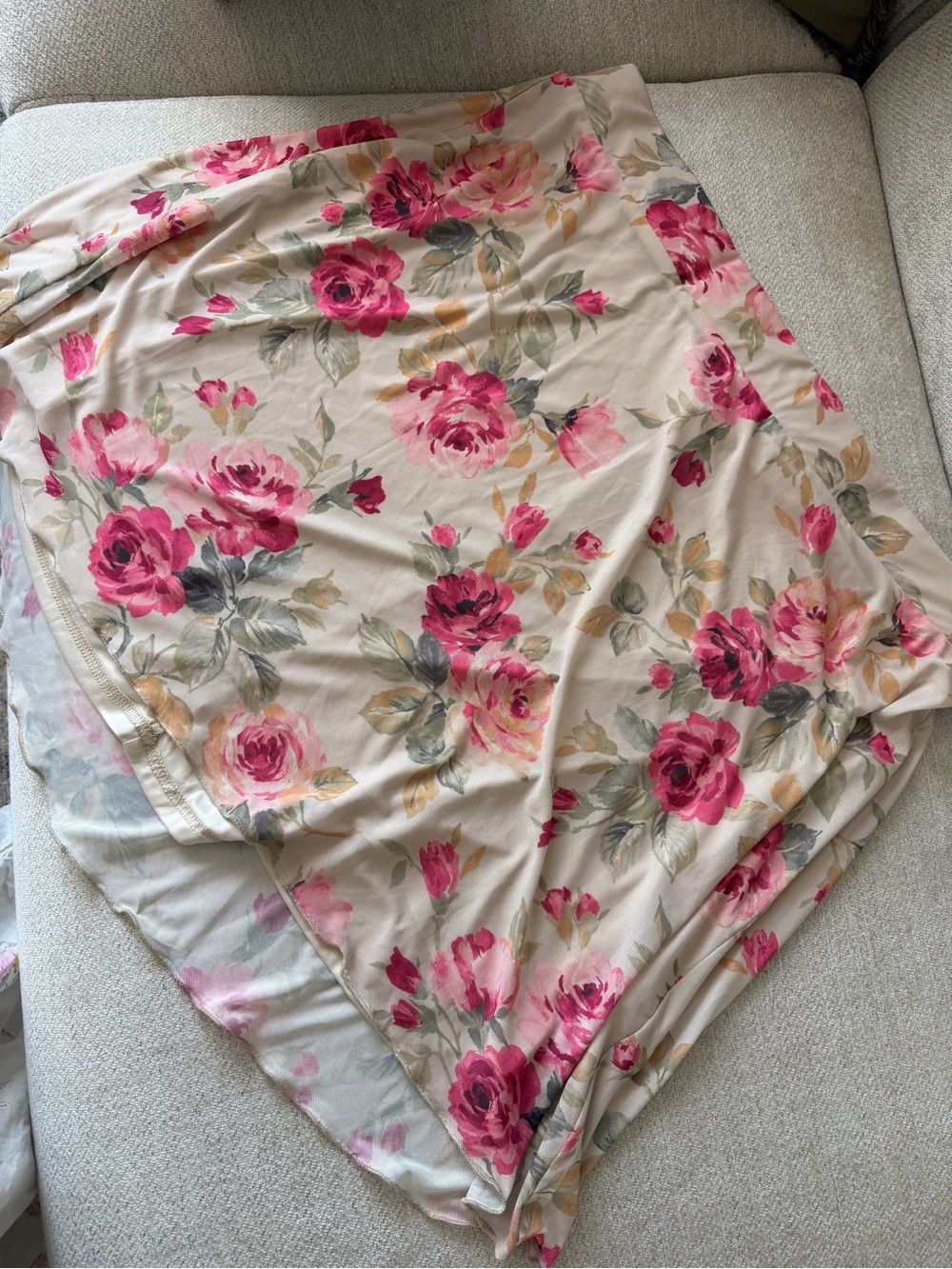 torrid Cream Floral Rose Print Skirt